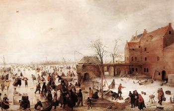 Hendrick Avercamp : A Scene On The Ice Near A Town II